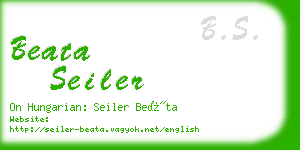 beata seiler business card